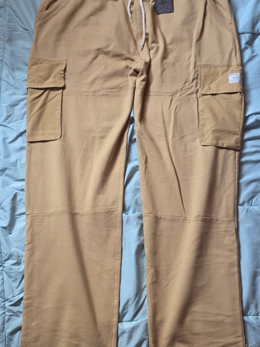Hustle Gang Tan Cargo Sweatpants with Utility Pockets